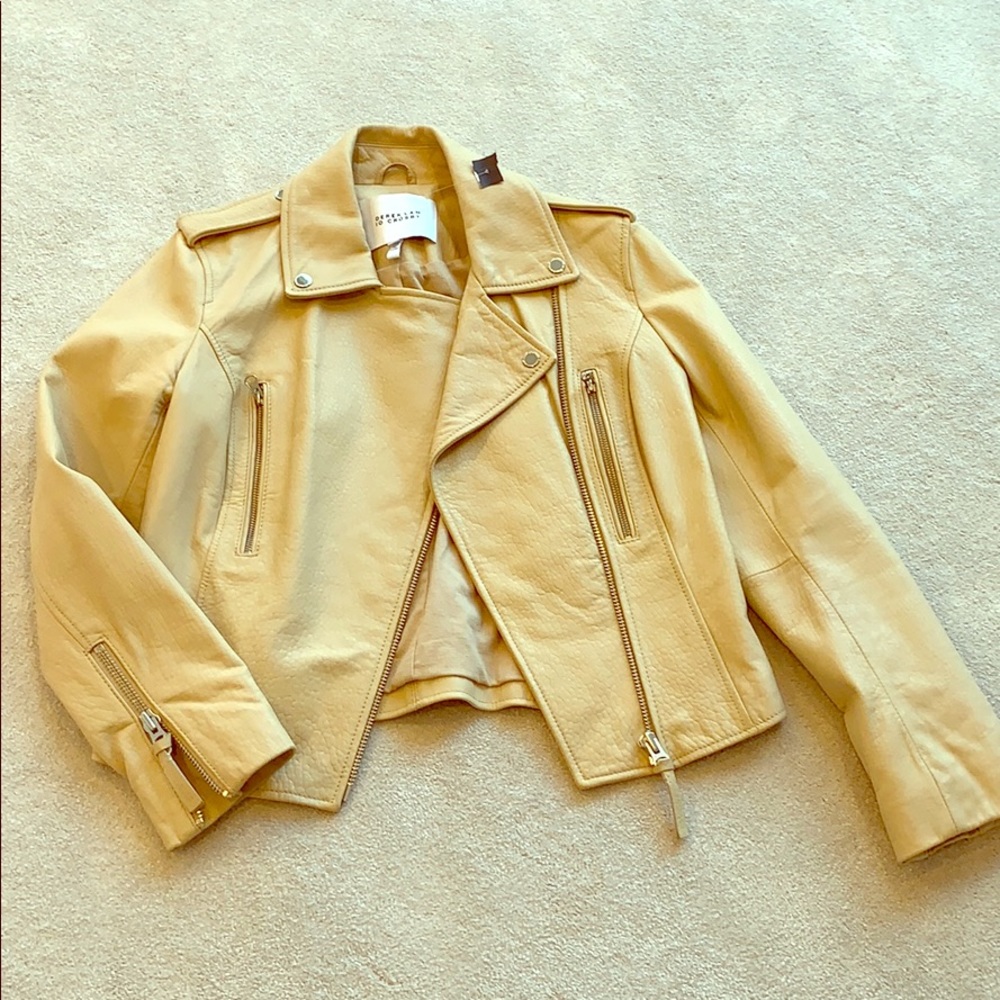 Derek lam leather dm jacket in palamino